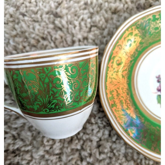 Antique Grindley England Green Teacup with saucer Tea cup Tea time - Picture 2 of 5